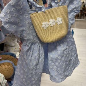 Ropa Niña Talla 2T Draper James Vestido Azul Claro Floral con Cartera de Mimbre