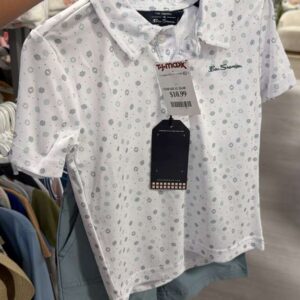 Ropa Niño Talla 3T Ben Sherman Set Polo Blanco Estampado y Short Celeste