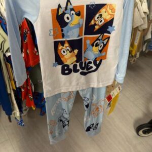 Ropa Niño Talla 4T Bluey Pijama Blanco y Celeste