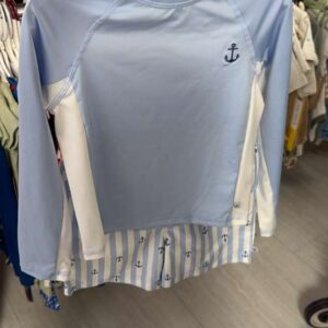 Ropa Niño Talla 4T Sperry Rash Guard Azul y Blanco con Rayas y Anclas