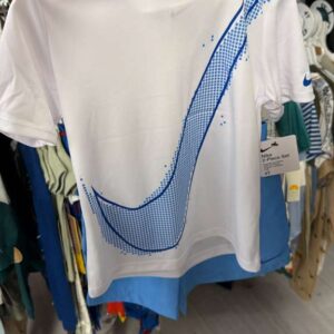 Ropa Niño Talla 4T Nike Set Polo Blanco y Short Azul con Swoosh