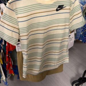 Ropa Niño Talla 4T Nike Set 2 Piezas Polo Crema Rayado y Short Marrón