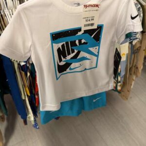 Ropa Niño Talla 4T Nike Set Polo Blanco con Gráfico y Short Azul