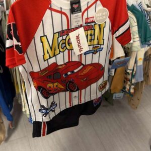 Ropa Niño Talla 4T Set Lightning McQueen Baseball Blanco y Rojo