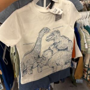 Ropa Niño Talla 4T Polo Blanco con Estampado de Dinosaurios