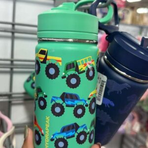 Carteras y Accesorios Botella Térmica Hydrapeak Verde con Diseño de Monster Trucks