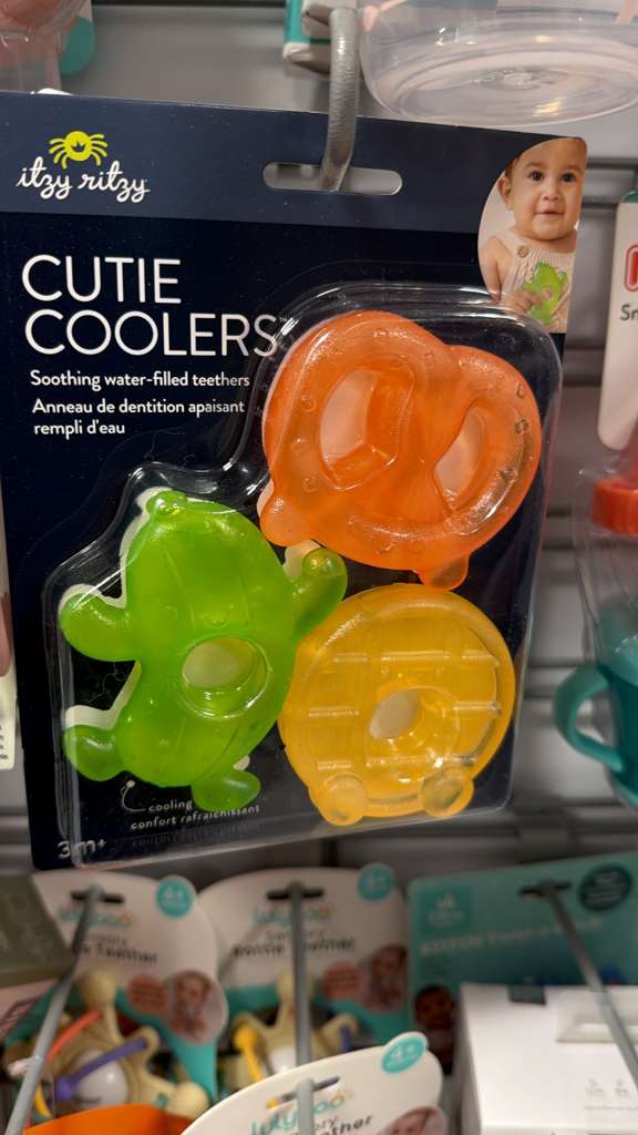 Accesorios Itzy Ritzy Cutie Coolers Mordedores Rellenos de Agua (Pretzel, Rana, Anillo) para Bebé 3+ Meses