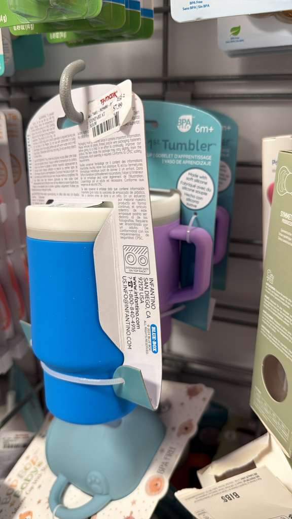 Accesorios Infantino 1st Tumbler Vaso de Aprendizaje de Silicona para Bebé 6+ Meses Azul/Púrpura