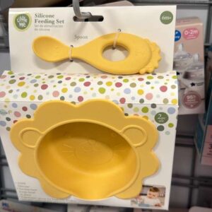 Accesorios Little Me Set de Alimentación de Silicona (Cuchara y Tazón) Amarillo